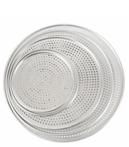 Aluminum pizza punched hole pizza pan 8 inch - 18 inch perforated pizza tray perforated bakery pan