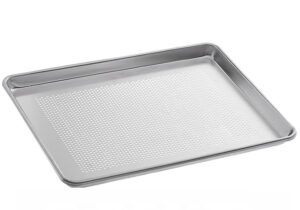 Heavy duty baking pan 18*26” full size aluminum baking tray wire-reinforced rim perforated bottom bakery pan