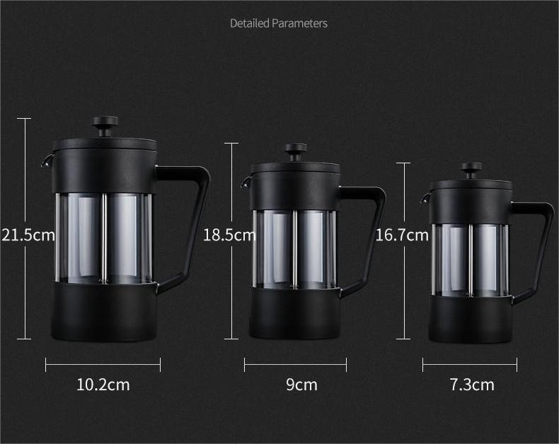 High borosilicate french press with pp handle