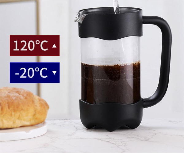 High borosilicate flower rim french press, can bear high temperature 120°C