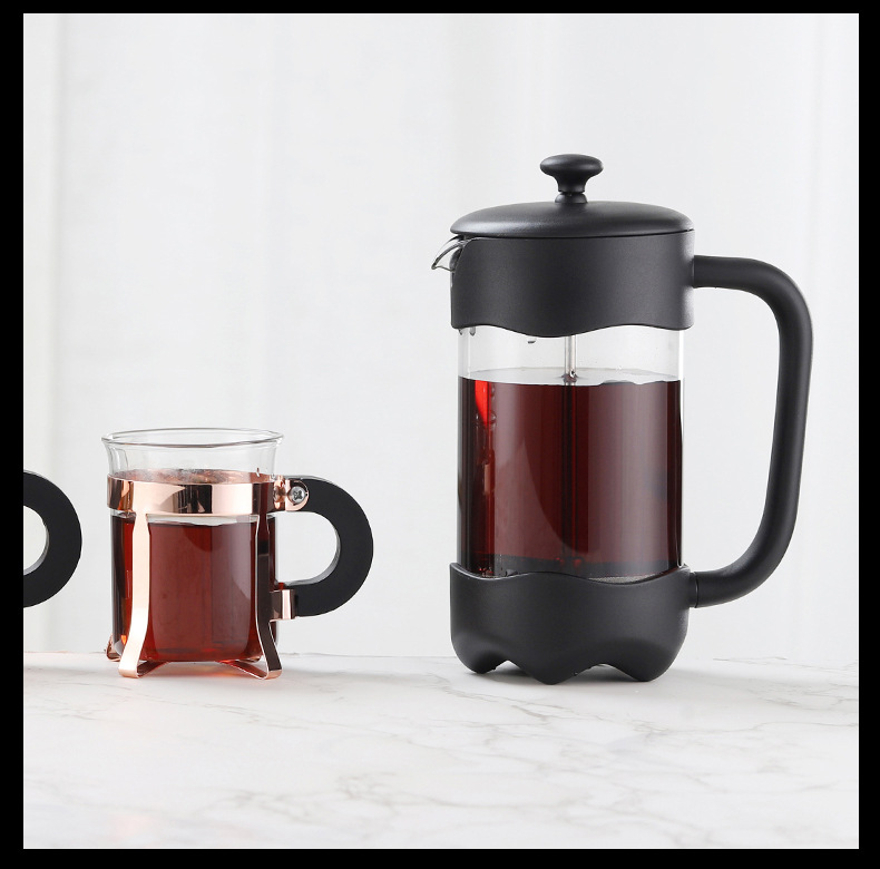 High borosilicate flower rim french press