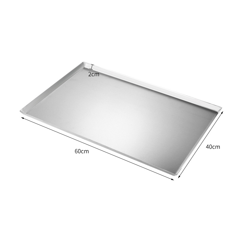 Aluminum baking pan with straight edge