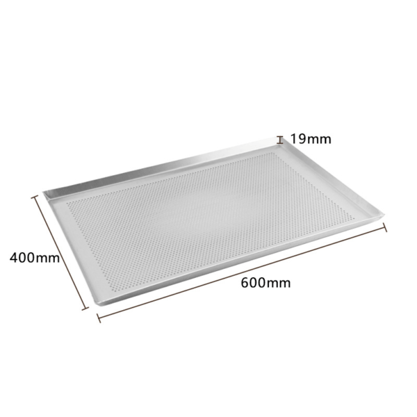 Aluminum baking pan with straight edge