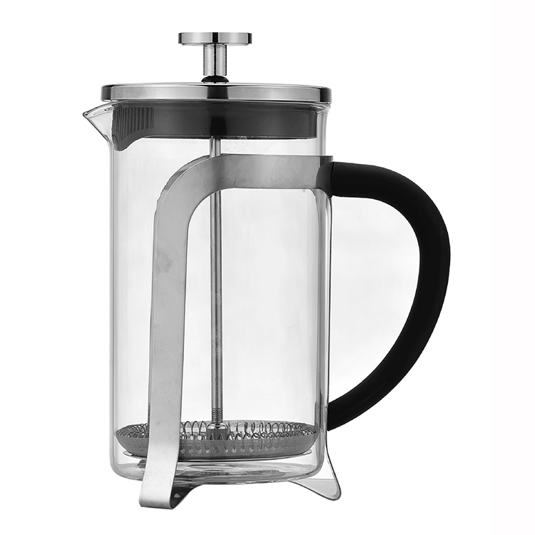 High borosilicate glass and stainless steel french press with pp handle 350ml 600ml 800ml 1000ml stainless steel coffee maker