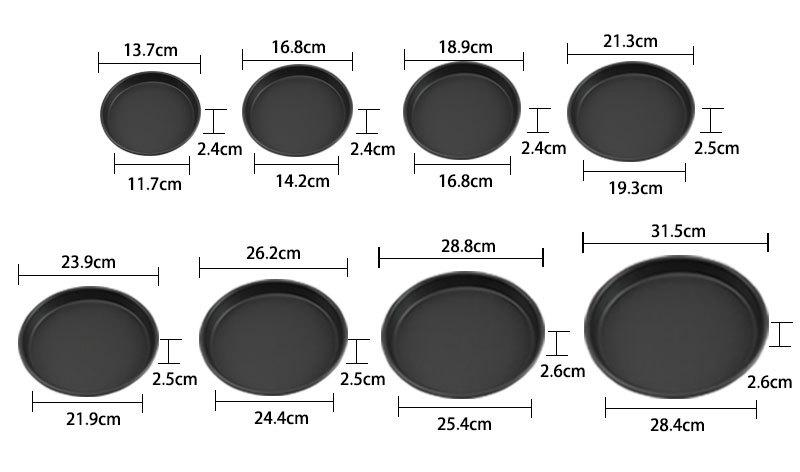 Hard anodizing aluminum deep pizza pan, multi sizes