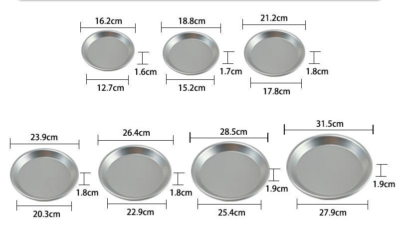 Anodized aluminum shallow multi sizes pizza pan