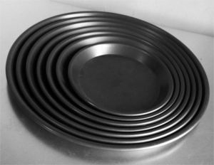 Hard alumina shallow nonstick pizza pan black pizza tray 6 inch - 12 inch, height 2.5cm