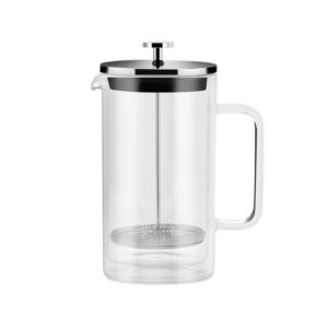 High borosilicate glass french press with glass handle 350ml 600ml 800ml 1000ml