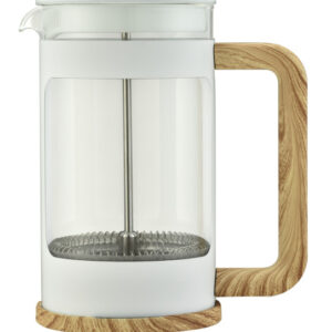 High borosilicate glass french press ,handle with wooden pattern