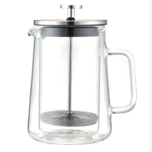 Double wall high borosilicate glass french press